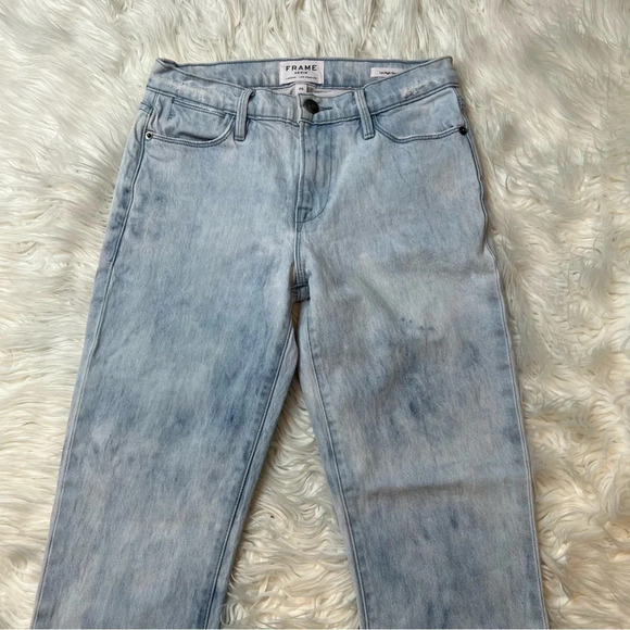 FRAME Le High Straight Leg Jeans Tie Dye Cloud Denim Casual Women’s 25 - Picture 4 of 10